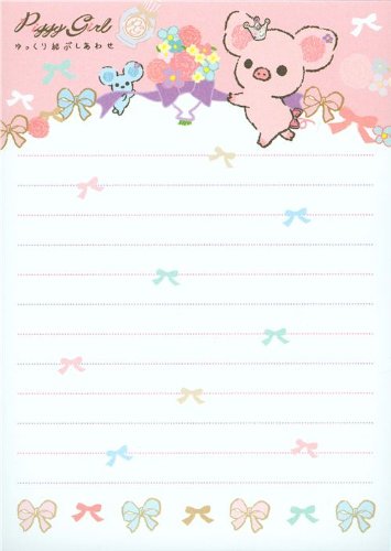 Imagen 5 de Bonito bloc de notas Piggy Girl con cerdo y lazo