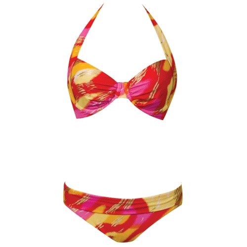 Bikini Set Pink Gold Scoop Bottom