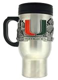 Miami Hurricanes Stainless Steel & Pewter Travel Mug - B0000TMCKC