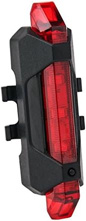 OriFiil Mountain Bike Tail lights, USB Rechargeable, 4 Flash Modes,5 Leds, Wateproof Back Warning Light, Fits on Rear Bicycle Cycling, Helmets or Backpacks (Red)