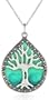Sterling Silver, Marcasite, and Blue Epoxy Tree of Life Pendant Necklace, 18"