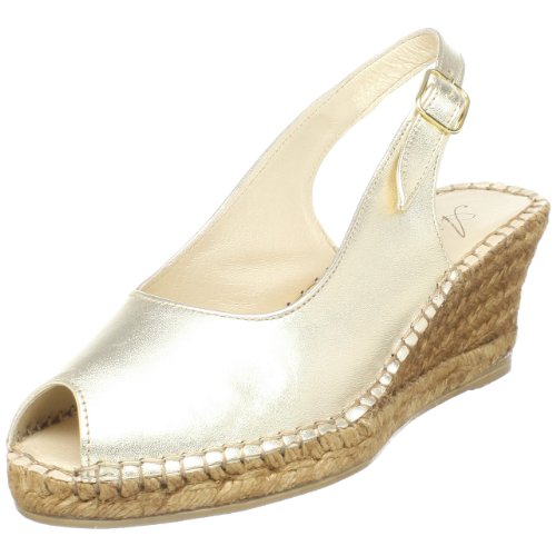 Azura Women's Zinnia Peep-Toe Espadrille,Soft Gold,42 EU/10.5-11 M US