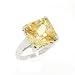 Champagn CZ Cushion Cut Engagement Silver Ring