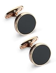 Rose Black Circle Cufflinks