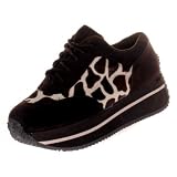 VOLATILE Expulsion Animal Womens Suede Wedge Platform Shoes Sneakers Brown Giraffe