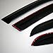 TuningPros WV-344 Window Visor Deflector Rain Guard Dark Smoke 4-pc Set