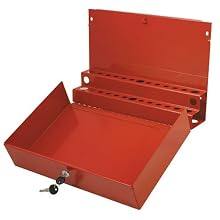 Sunex 8011 Large Locking Screwdriver and Prybar Holder for Service Cart, Red