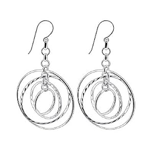 Sterling Silver Twisted Multi Loop Hoop 2