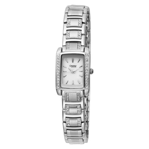 Caravelle by Bulova Women's 43L010 Crystal Accented White Dial Watch Caravelle by Bulova 43L010