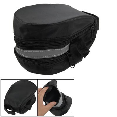 Como Zipper Closure Bike Bicycles Rear Saddle Seat Bag Black