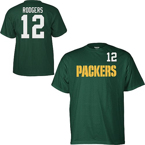 NFL Boys' Green Bay Packers Aaron Rodgers 8-20 Name & Number Tee Shirt (Green, Medium)