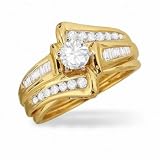 7/8 ct tw round center Bridal Set