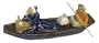 Chinese elder with young girl on boat - ceramic