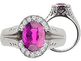 1.89 cts Genuine Pink Tourmaline Ring - 14kt White Gold LIFETIME WARRANTEE