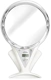Zadro Z'Fogless Power Zoom Lighted Shower Mirror, White w/Chrome