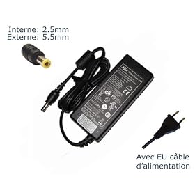 AC Adaptateur secteur pour�Emachines E525 E525-902G16MI E525-903G25MI E525-904G50MI E525-903G32MI�chargeur ordinateur portable, adaptateur, alimentation "Laptop Power (TM)" de marque (avec garantie 12 mois et c�ble d'alimentation europ�en)
