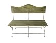 Aged Metal and Wood Garden Bench