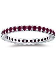 1.15 Cts Ruby Ring in 14K White Gold