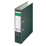 Produkt-Bild: Leitz 220408 Ordner Standard, Gr&uuml;ner Balken, mit Schlitzen, A4, breit, schwarz