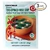 Kikkoman - Instant Tofu-Spinach Miso Soup Mix (9 Pockets in 3 Packs) -3.15 Oz