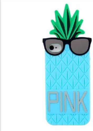 iPhone 6 Case, Palettes Maxx - 3D Cute Cartoon Blue Pineapple Sunglasses Pink Alphabet Silicone Rubber Case for iPhone 6 4.7 inch