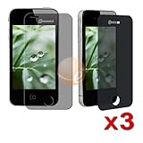 3x Anti-Spy Privacy Screen Protector Compatible with iPhone® 4 4G