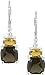 Sterling Silver Smokey Quartz and Citrine Earrings