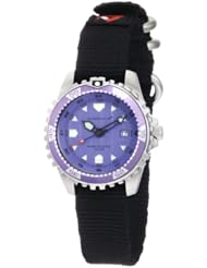Momentum Womens 1M-DV01P8B M1 Purple Dial Black Re-Ply Nylon Dive Watch