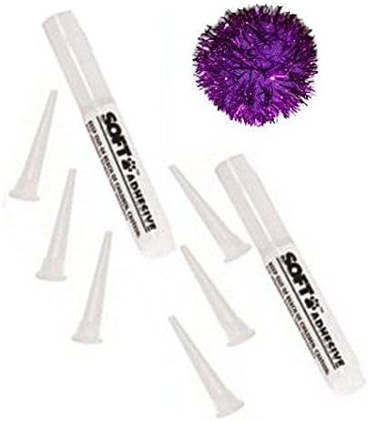 2 Adhesive Glues & 6 Applicator Tips for Nail Caps - Extra Supplies for Canine and Feline Soft Claws & Sparkle Ball Cat Toy
