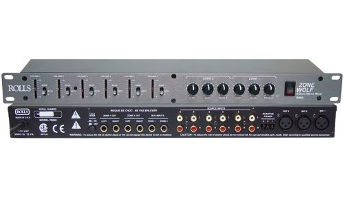 Rolls RM68 Mixer 2-Zones 6-Assignable RCA Inputs, Bass Treble Control on Each Zone On Sale