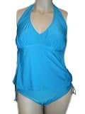 Womens Mw Plus Size Tankini Bikini Swimsuit - Swimwear - Black - Turquoise - Zebra Size 14-22