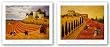 Village Landscape and Village Harvest Set by Lowell Herrero 7"x5" Art Print Poster