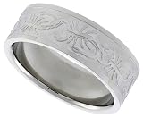 Surgical Steel 5/16 (8mm) Flat Band with Scorpion Pattern
