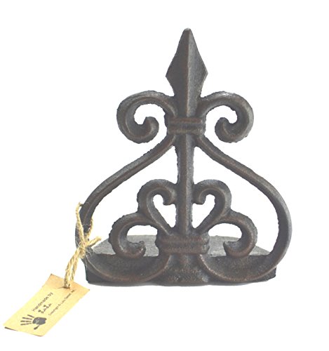 Lulu Decor, Cast Iron Fleur De Lis Door Stop, Door Stopper (LB15BK1)