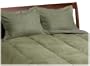 Aeolus Down Faux Suede Full/Queen 3-Piece Down Comforter Set, Sage
