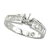 Jewelry : 14K White Gold 3/4 ct. Princess Cut Diamond Semi Mount Engagement Ring