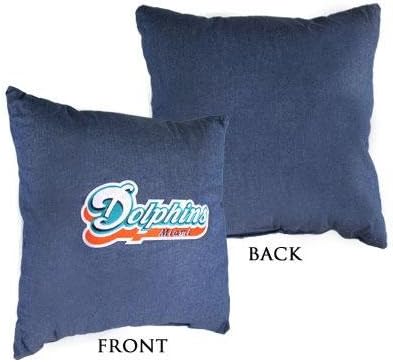 NFL Miami Dolphins Denim Embroidered Decorator Pillow