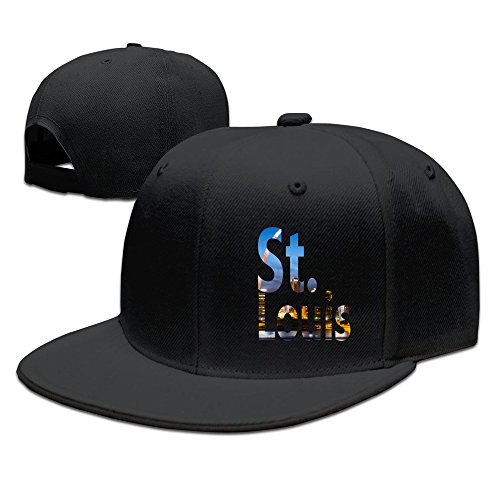 EUNICORN SG Saint Louis St. Louis Missouri Ajustable Flat Brim Baseball Cap Cotton Black