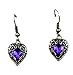 Fallen Dark Angel Wings & Purple Heart Gothic Earrings