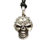 Spike the Ironhead Warrior Skull Pewter Pendant, Screaming Skull Collection