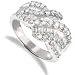 Jewelco London 18 carat solid gold 1 and a half carat brilliant and baguette cut Fine Diamond cross-over twist design Ring