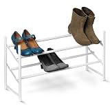 2-Tier Expandable Shoe Rack, White