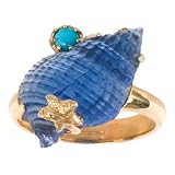 Tagliamonte - 14k Yellow Gold Sky Blue Seashell and Turquoise Ring, Size 7