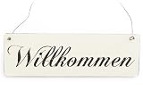 Produkt-Bild: Vintage Deko Schild T&uuml;rschild WILLKOMMEN Shabby Nostalgie Landhaus Wandschild Holz wei&szlig;
