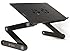 Executive Office Solutions Portable Adjustable Aluminum Laptop Desk/Stand/Table Vented w/CPU Fans Mouse Pad Side Mount-Notebook-Macbook-Light Weight Ergonomic TV Bed Lap Tray Stand Up/Sitting-Black