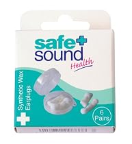Safe & Sound Wax Ear Plugs 6 Pairs Per Pack