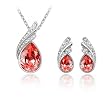 Siam Red Crystal Anh�nger & Ohrringe Set (Machen Mit Swarovski Element)