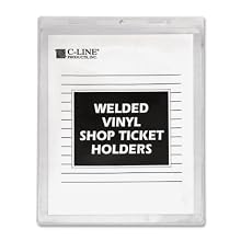 C-Line Clear Vinyl Shop Ticket Holder with Eyelet, 5 x 8 Inches, 50 per Box, (80058)