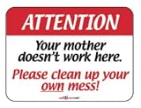 Laughter Revolution Sign Mother Doesn't Work Here (Pack of 5)