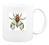 Mug with bug, winged, insect, fly, fruit
